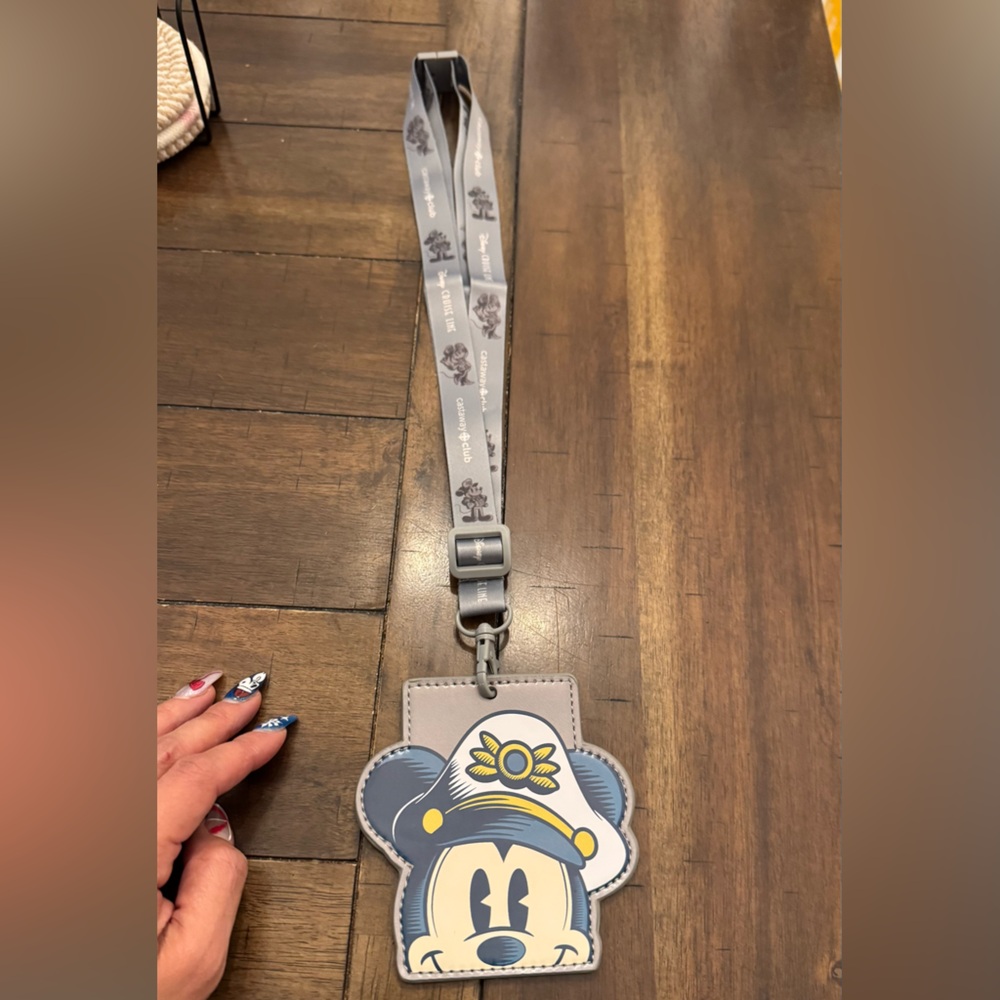 Disney Mickey Mouse Gray and Blue Lanyard 25th Anniversary New